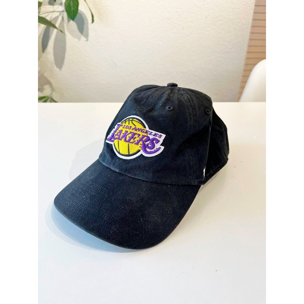 47 Brand‎ Los Angeles Lakers Black Adjustable Hat NBA Basketball Cap OSFA